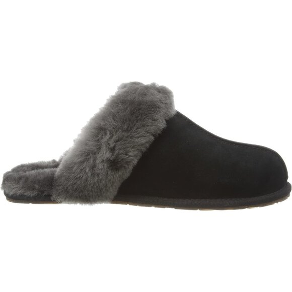 🆕Women's Black/Grey Imported Sheepskin Dyed Sheep Fur Suede upper Slipper - Picture 8 of 10